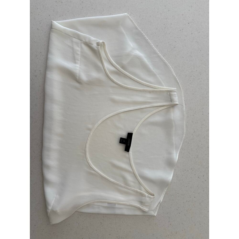 J.Crew White Sleeveless Blouse Tank Top Women’s 8 Career Office Shell - Picture 5 of 8